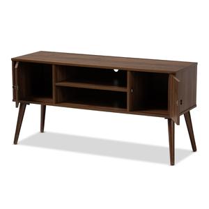 Baxton Studio Alard 2 Door Walnut TV Stand alternate view