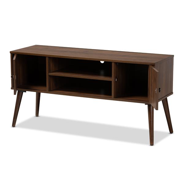Baxton Studio Alard 2 Door Walnut TV Stand alternate view