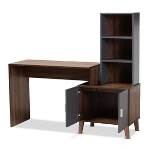 Baxton Studio Jaeger Two-Tone Wood Storage Desk w/ Shelves alternate view