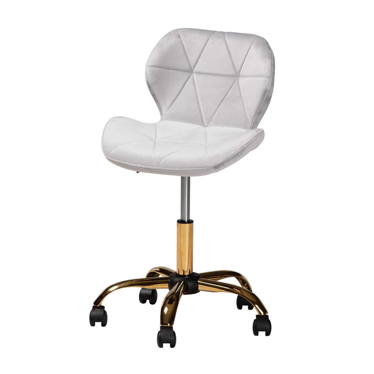 Baxton Studio Savara Glam & Luxe Velvet Swivel Office Chair