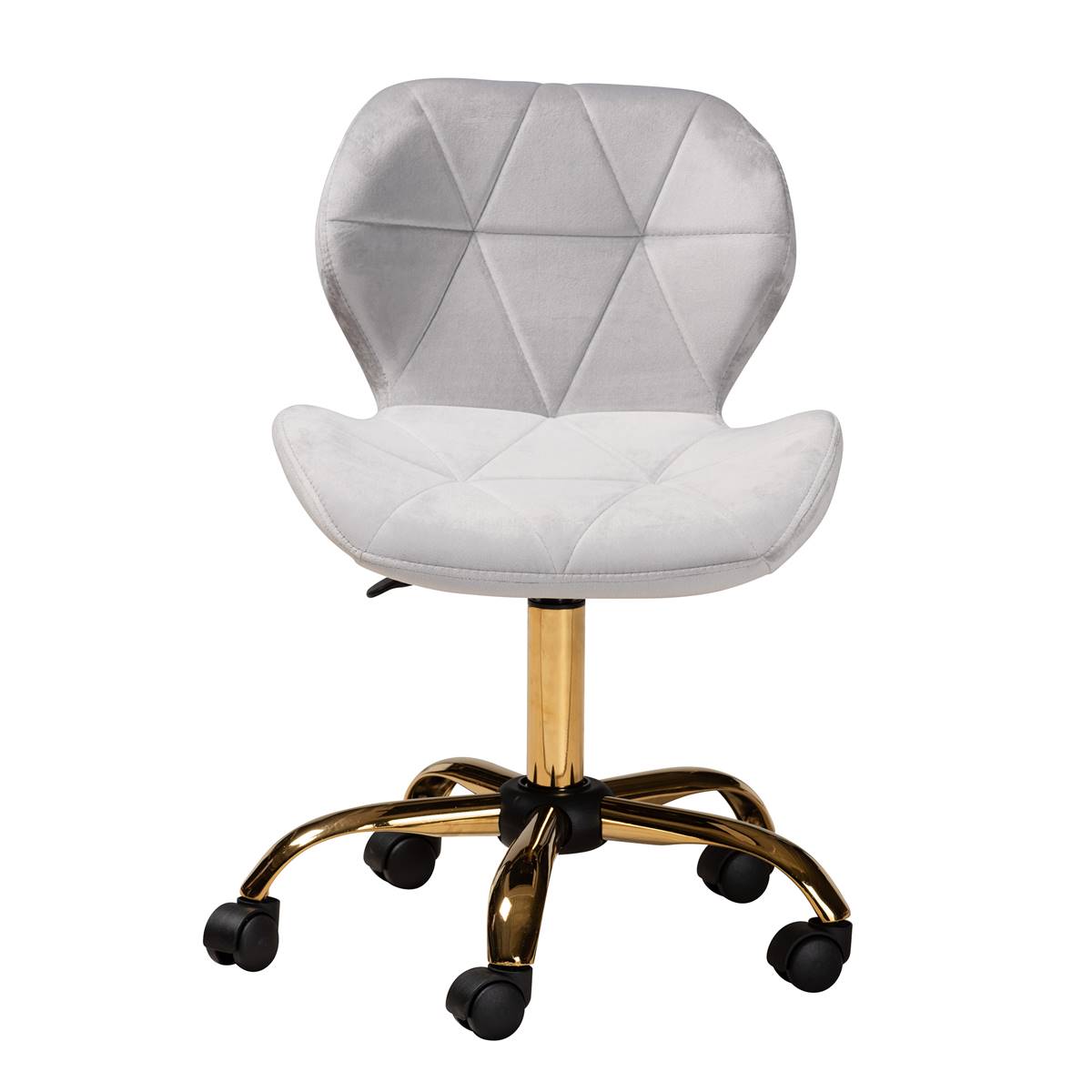 Baxton Studio Savara Glam & Luxe Velvet Swivel Office Chair