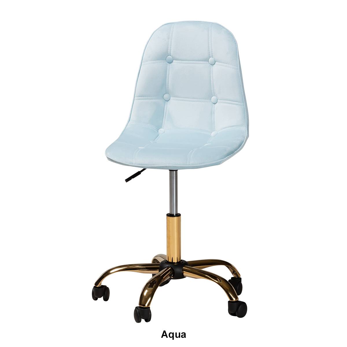 Baxton Studio Kabira Glam & Luxe Grey Velvet Swivel Office Chair