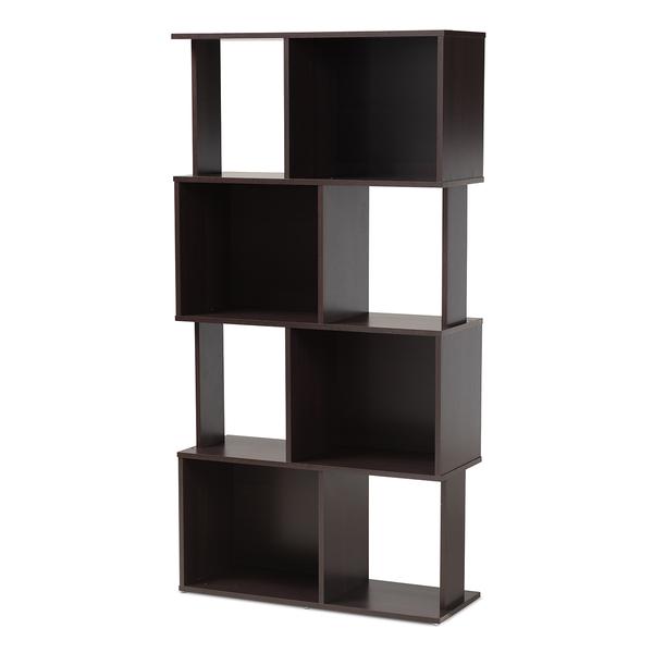 Baxton Studio Riva Geometric Wood Bookshelf