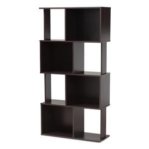 Baxton Studio Riva Geometric Wood Bookshelf