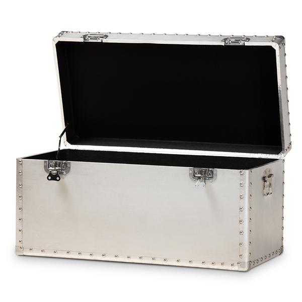 Baxton Studio Serge Metal Storage Trunk alternate view