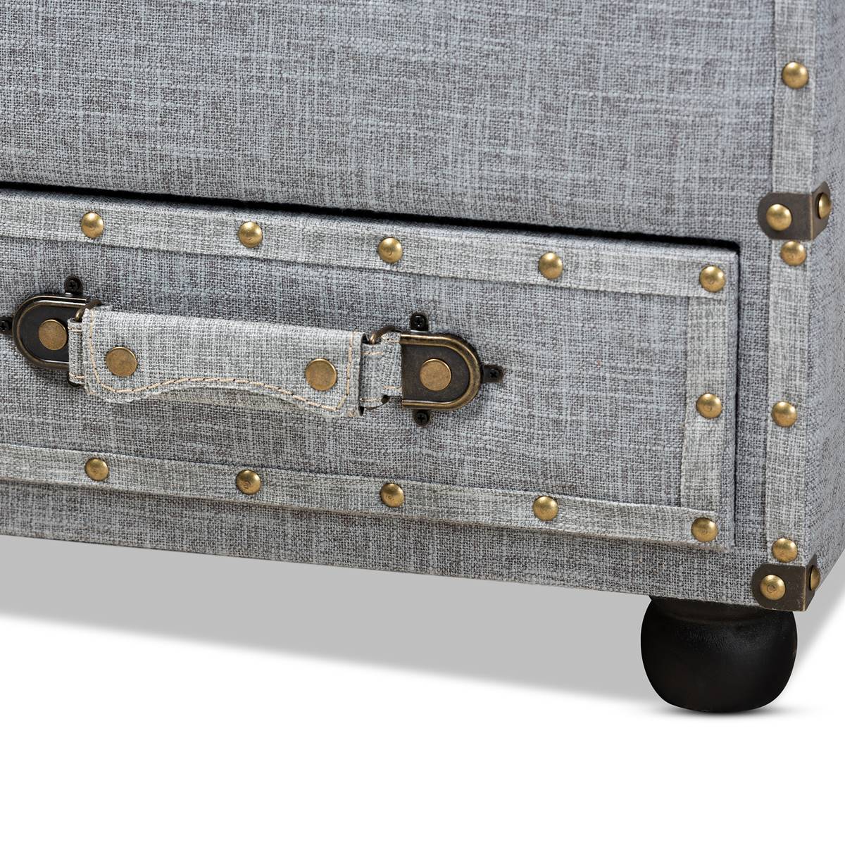 Baxton Studio Flynn 2-Drawer Storage Trunk Ottoman