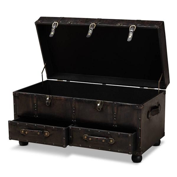 Baxton Studio Callum 2 Drawer Storage Trunk Ottoman alternate view