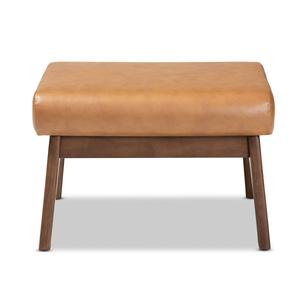 Baxton Studio Bianca Tan Faux Leather Effect Ottoman alternate view