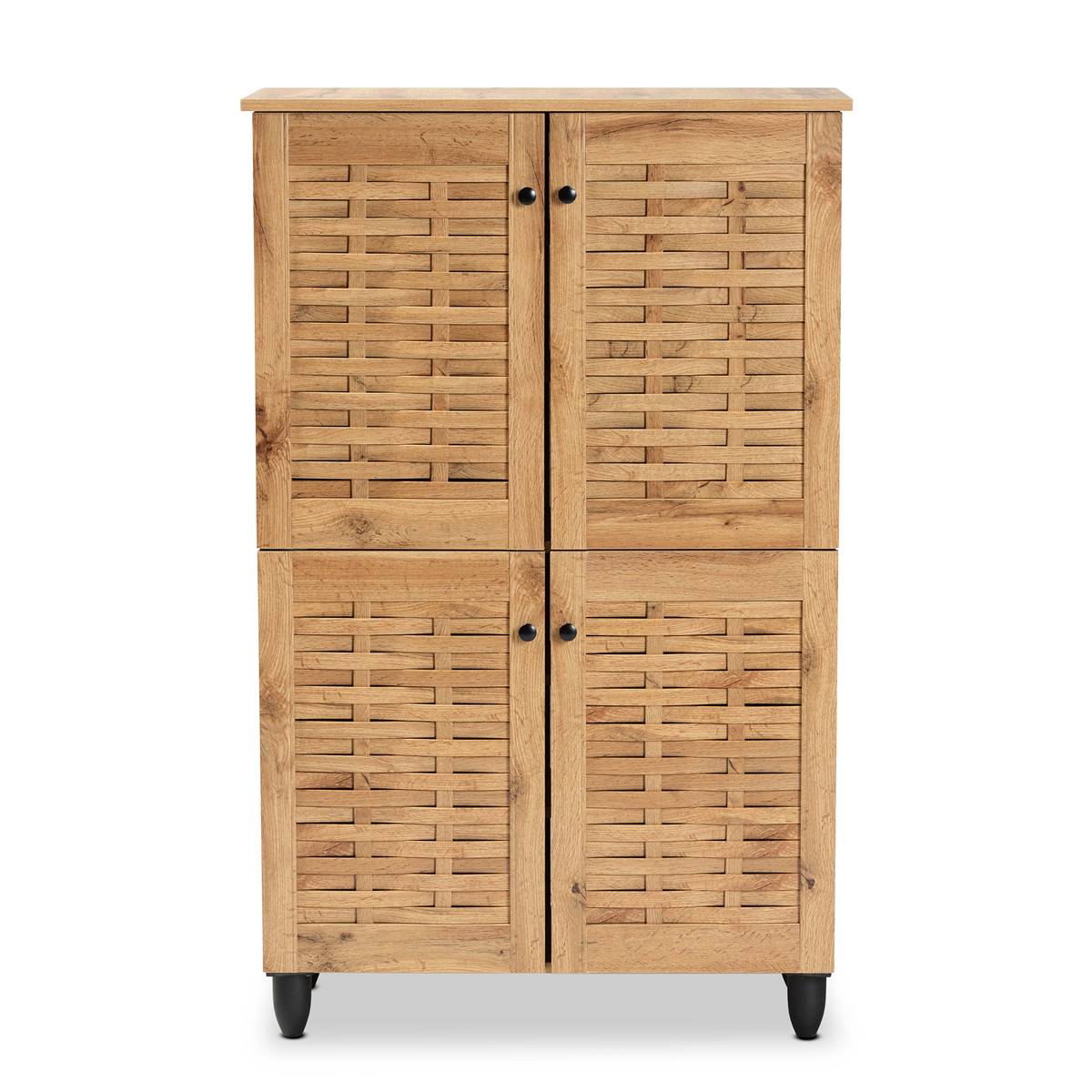 Baxton Studio Winda Modern Wood 4-Door Shoe Storage Cabinet