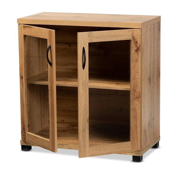 Baxton Studio Zentra Oak Brown Wood 2-Door Storage Cabinet alternate view