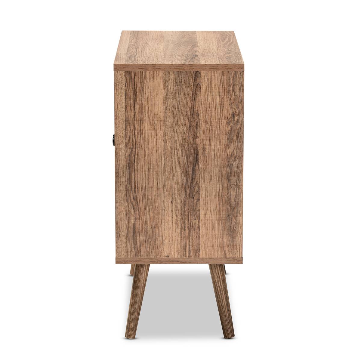 Baxton Studio Yuna Natural Brown Wood 2-Door Storage Cabinet