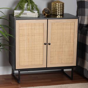 Baxton Studio Declan Espresso Wood 2-Door Storage Cabinet alternate view