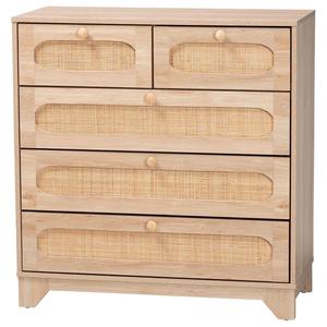 Baxton Studio Elsbeth Oak Brown Wood 5-Drawer Storage Cabinet