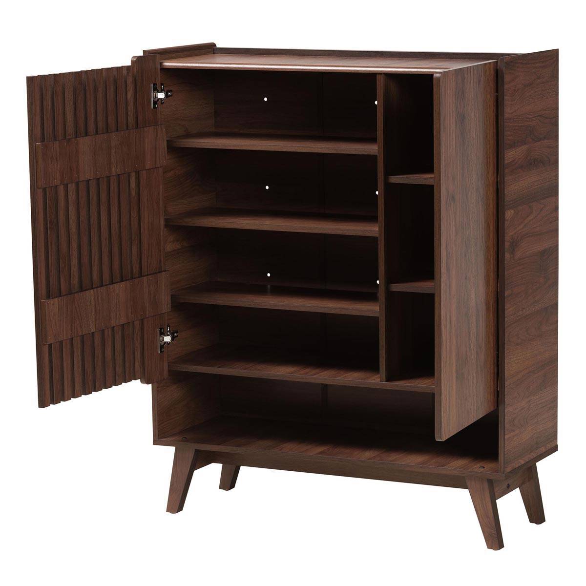 Baxton Studio Paricia Modern Walnut Finished Wood Shoe Cabinet