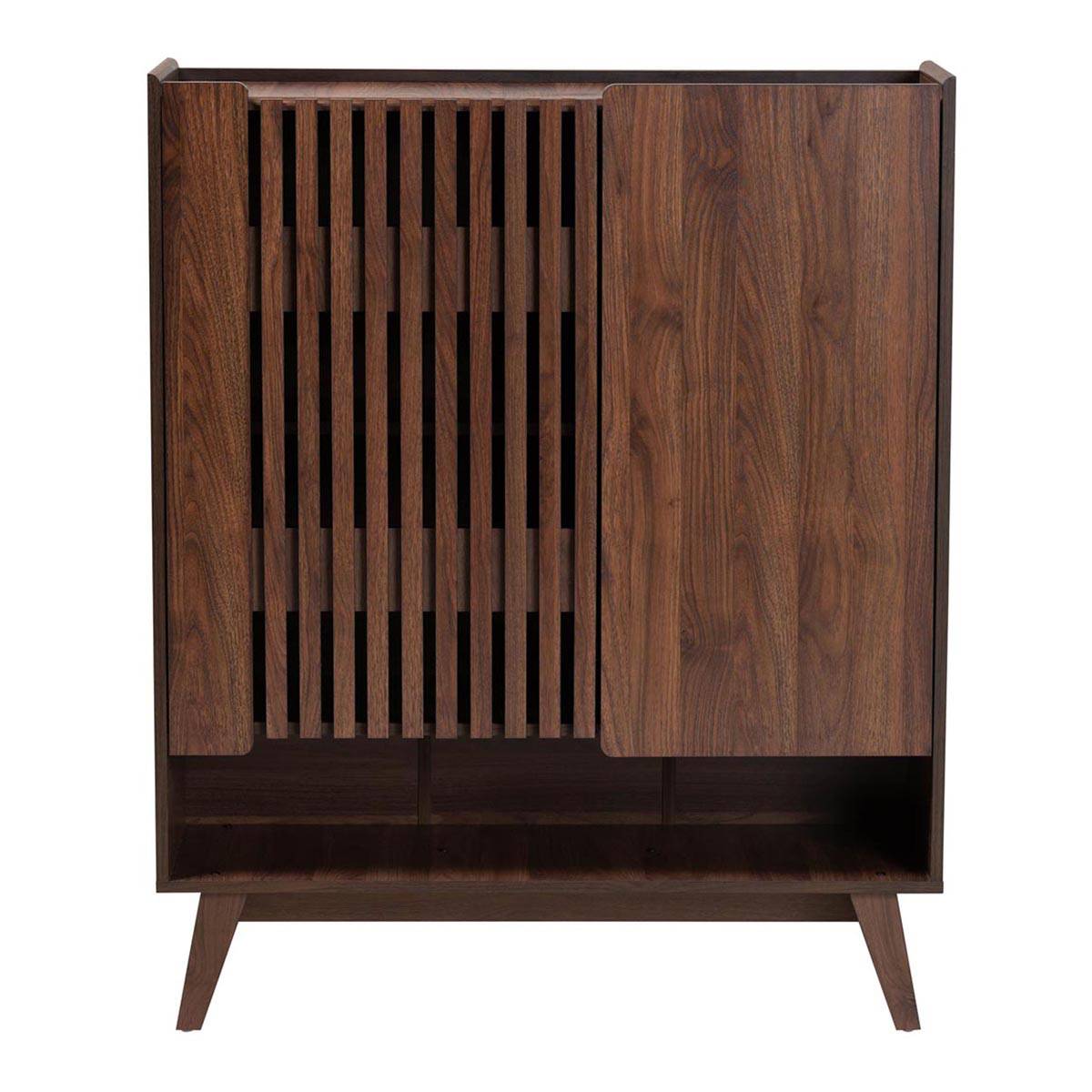 Baxton Studio Paricia Modern Walnut Finished Wood Shoe Cabinet