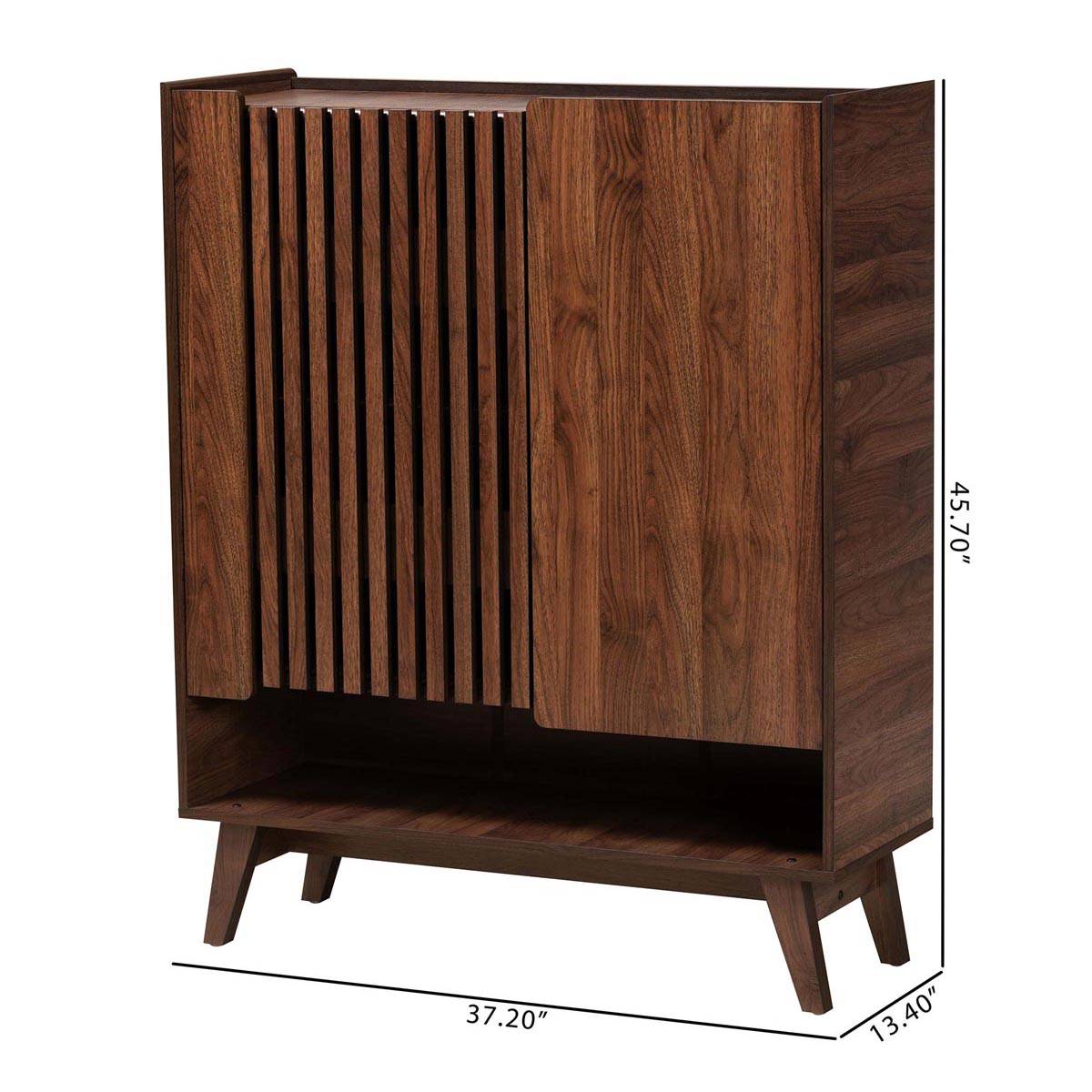 Baxton Studio Paricia Modern Walnut Finished Wood Shoe Cabinet