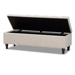 Baxton Brette Mid-Century Upholstered Storage Bench Ottoman alternate view