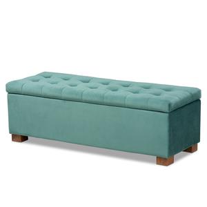 Baxton Studio Roanoke Grid Tufted Storage Ottoman Bench