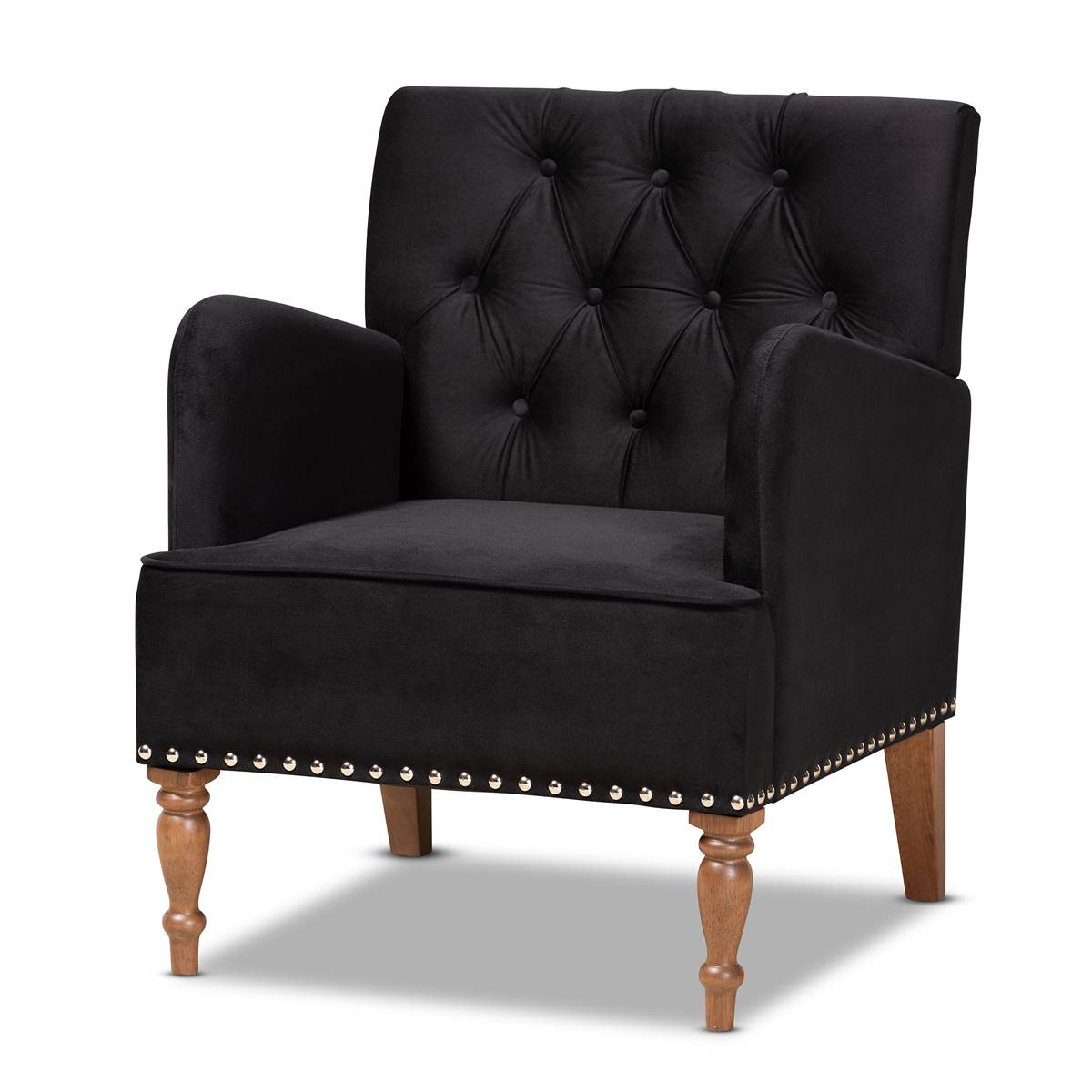 Baxton Studio Eri Contemporary Glam & Luxe Wood Armchair