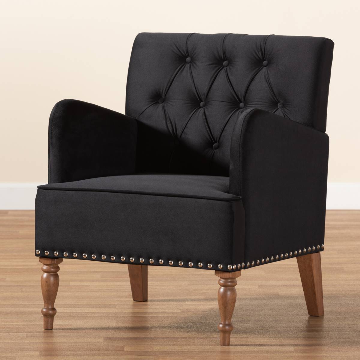 Baxton Studio Eri Contemporary Glam & Luxe Wood Armchair