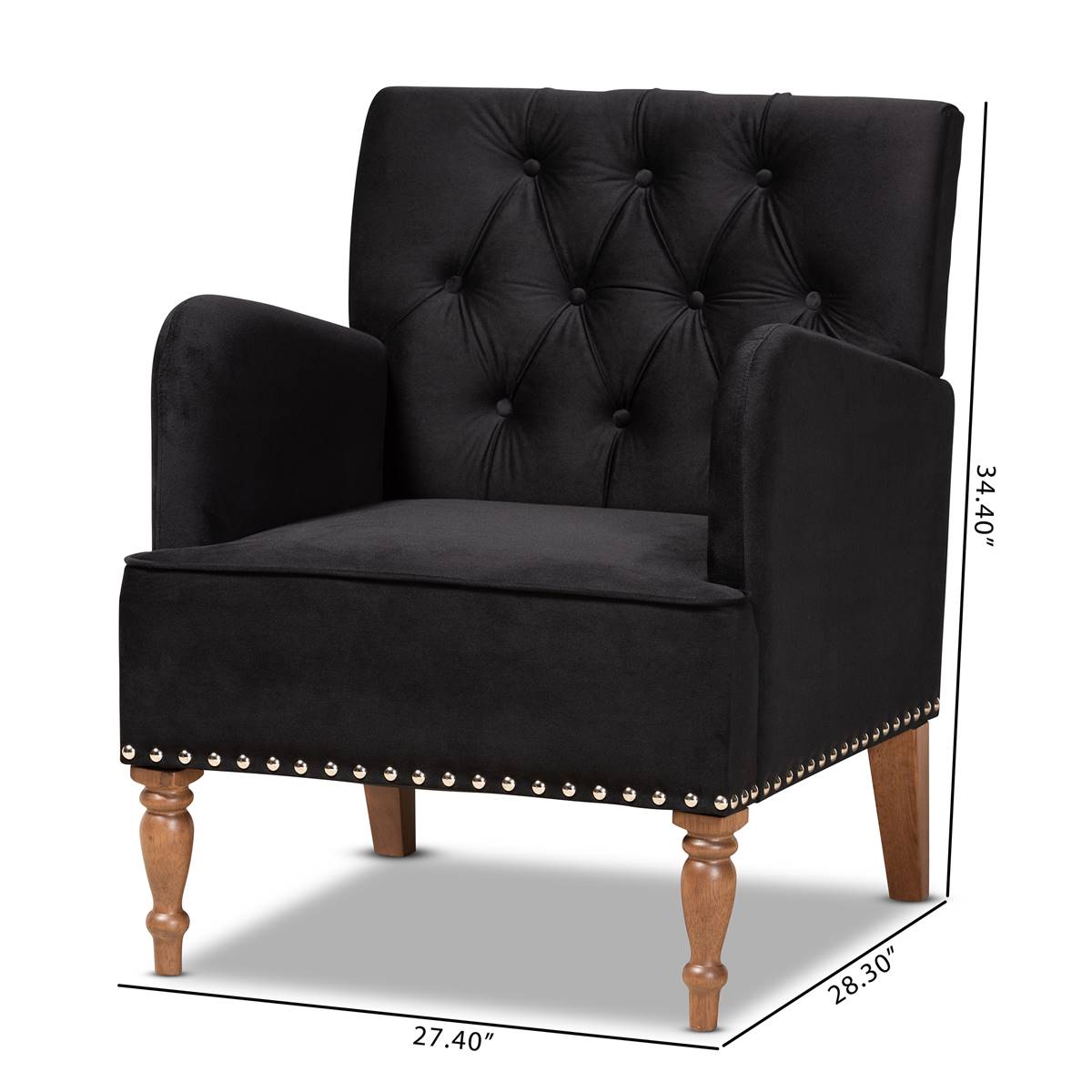 Baxton Studio Eri Contemporary Glam & Luxe Wood Armchair