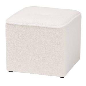 Baxton Studio Isaiah Modern Ivory Boucle Upholstered Ottoman