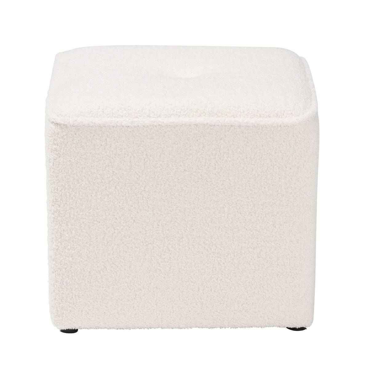 Baxton Studio Isaiah Modern Ivory Boucle Upholstered Ottoman