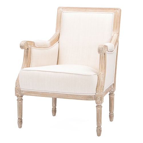 Baxton Studio Chavanon Linen Traditional French Accent Chair