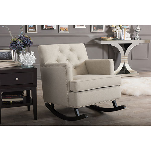 Baxton Studio Bethany Button-Tufted Rocking Chair