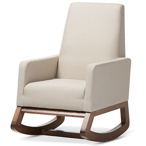 Baxton Studio Yashiya Mid-Century Retro Modern Rocking Chair