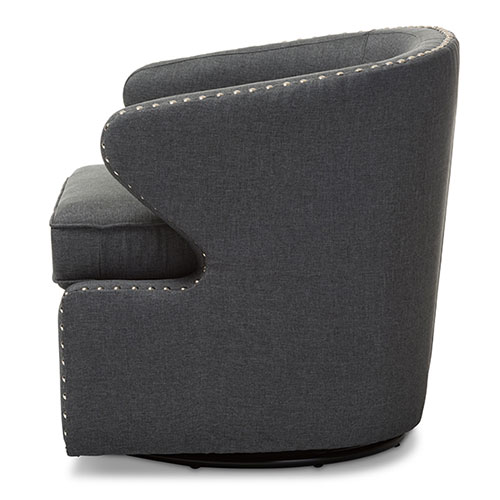 Baxton Studio Finley Mid-Century Modern Swivel Armchair