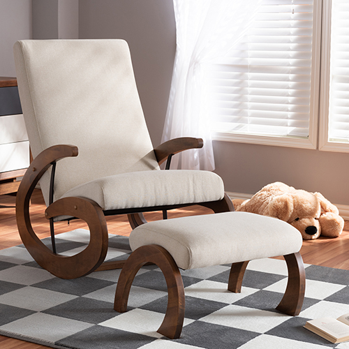 Baxton Studio Kaira Rocking Chair And Ottoman Set