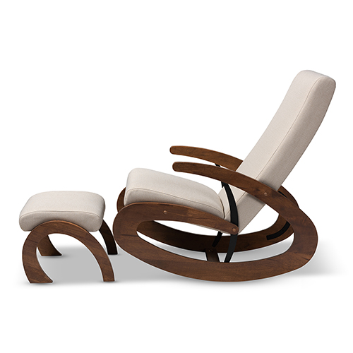 Baxton Studio Kaira Rocking Chair And Ottoman Set