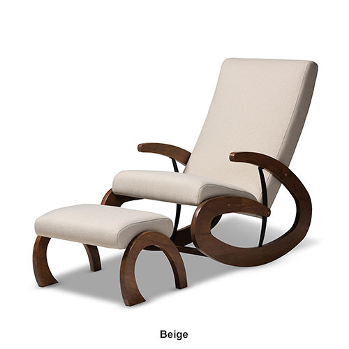 Baxton Studio Kaira Rocking Chair And Ottoman Set