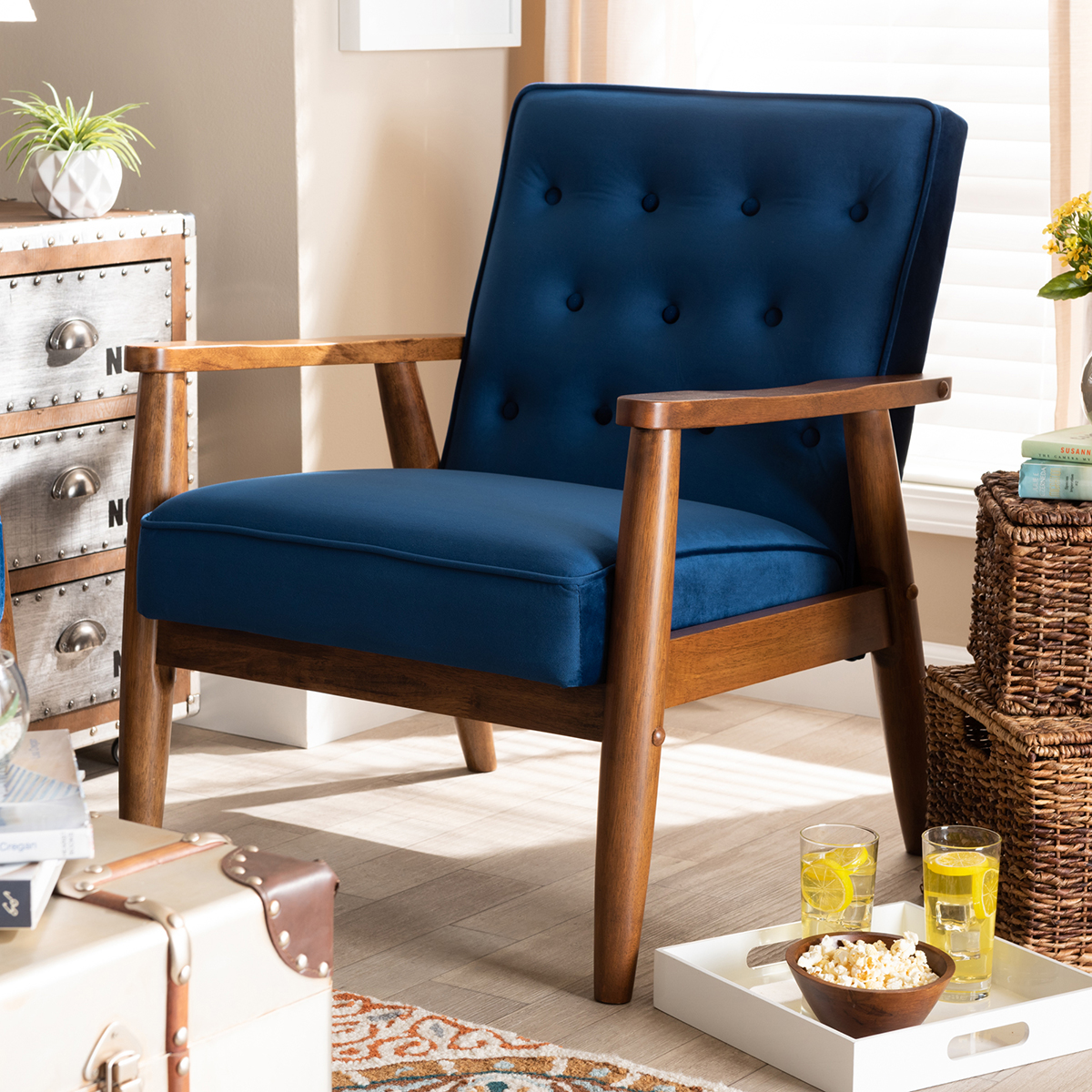 Baxton Studio Sorrento Wooden Lounge Chair