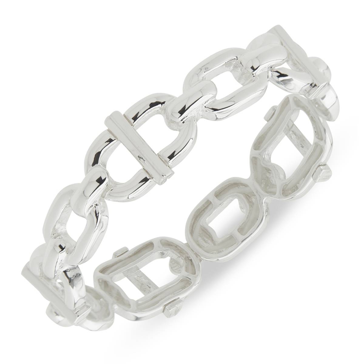 Chaps 2.25in. Silver-Tone Open Link Stretch Bracelet