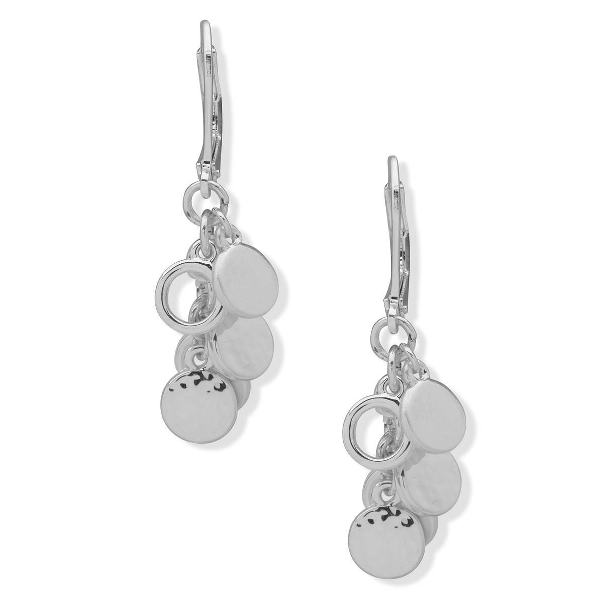 Chaps Silver-Tone Shaky Drop Leverback Earrings