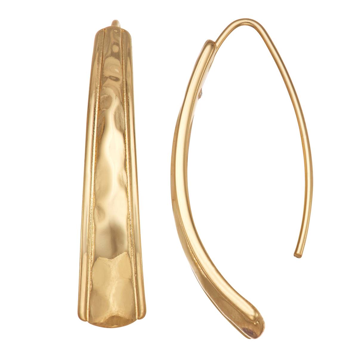 Chaps Gold-Tone Domed Threader Earrings