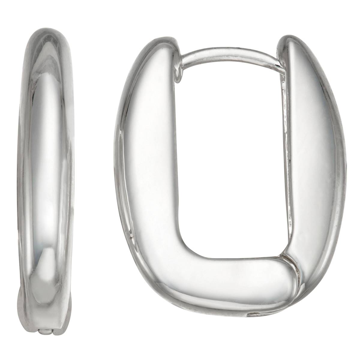 Chaps Silver-Tone Square Huggie Hoop Earrings