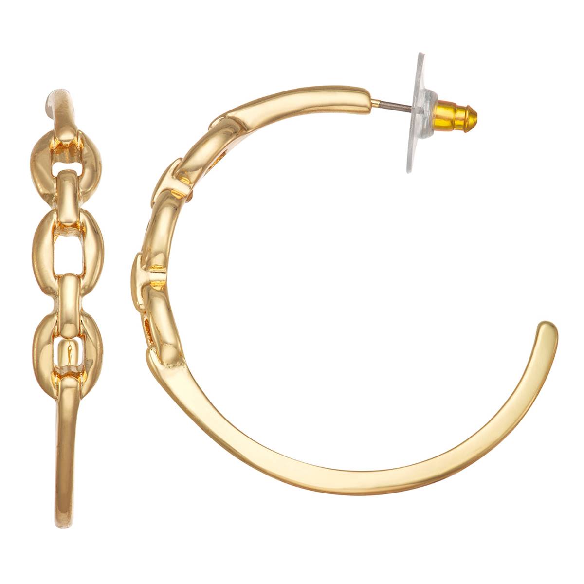 Chaps Gold-Tone C Hoop Earrings