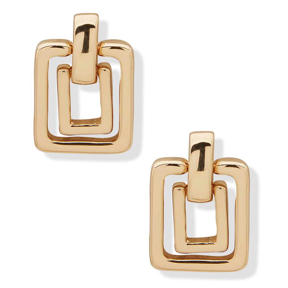 Chaps 0.6in. Gold-Tone Square Drop Post Earrings