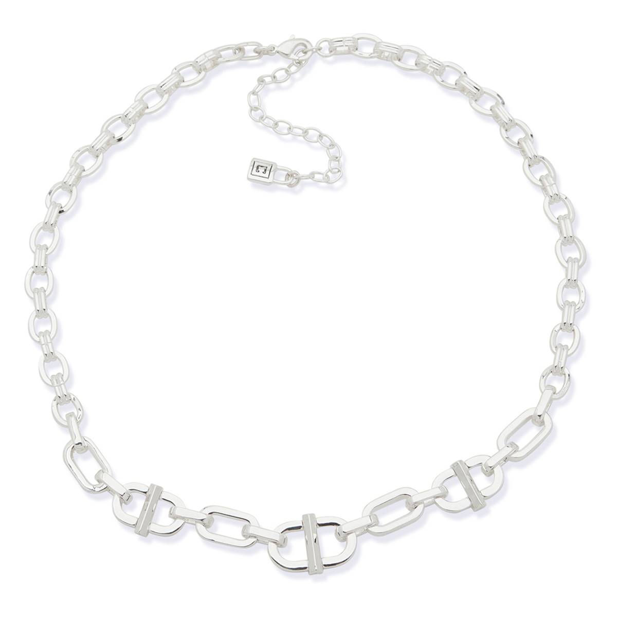 Chaps 16in. Silver-Tone Frontal Link Chain Necklace