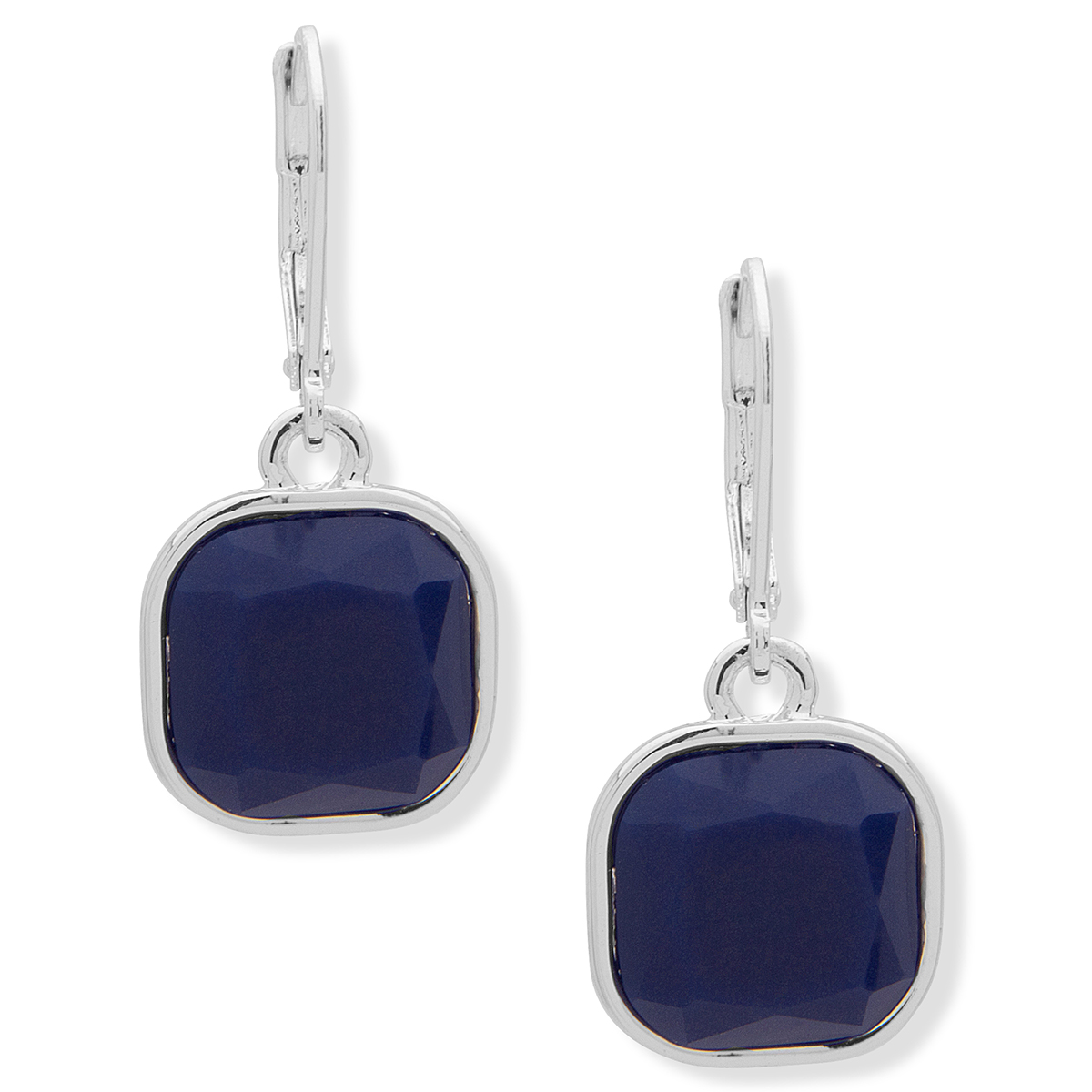 Chaps Silver-Tone Forward Drop Earrings