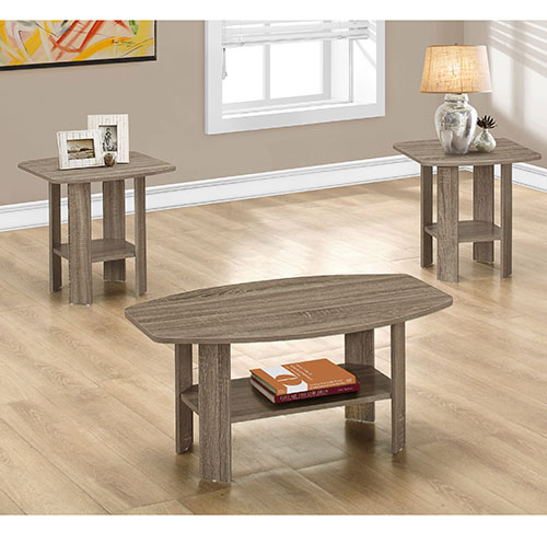 Monarch Specialties Set Of 3 Tables - Dark Taupe