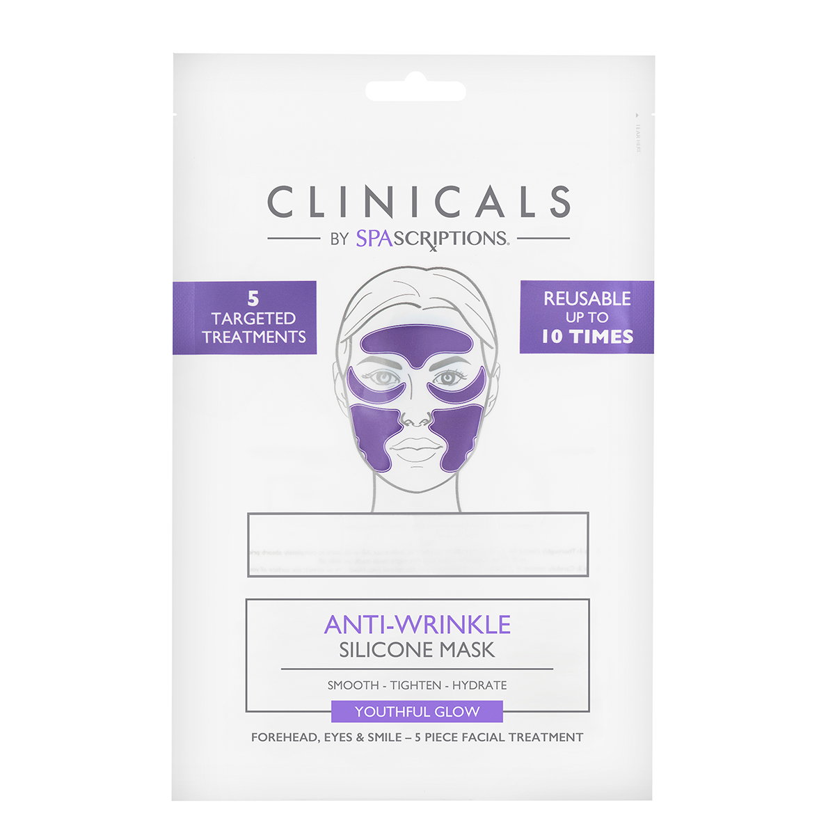 Clinicals By Spascriptions 5pc. Anti-Wrinkle Silicone Mask