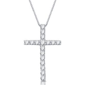 Nova Star(R) Sterling Silver 1ctw. Lab Grown Diamond Cross Pendant