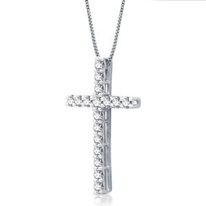 Nova Star(R) Sterling Silver 1ctw. Lab Grown Diamond Cross Pendant alternate view