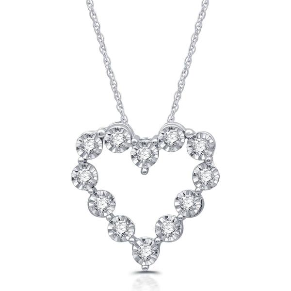 Nova Star(R) Sterling Silver Lab Grown Diamond Heart Pendant