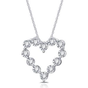 Nova Star(R) Sterling Silver Lab Grown Diamond Heart Pendant