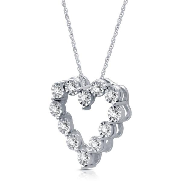 Nova Star(R) Sterling Silver Lab Grown Diamond Heart Pendant alternate view